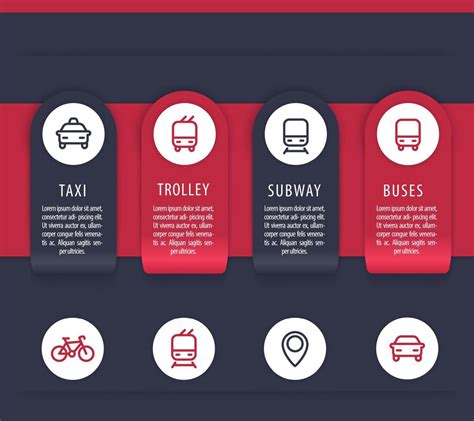 City Transport Infographics Elements Public Transportation