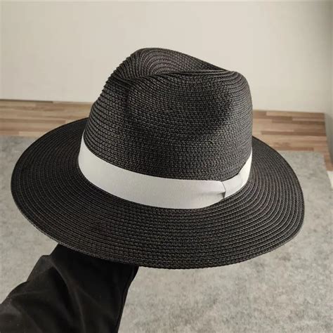 Gray Adjustment Cm Chapeau De Paille Surdimensionn Pour Hommes