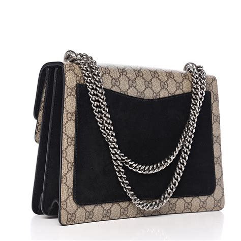 Gucci Gg Supreme Monogram Medium Dionysus Shoulder Bag Black 542029