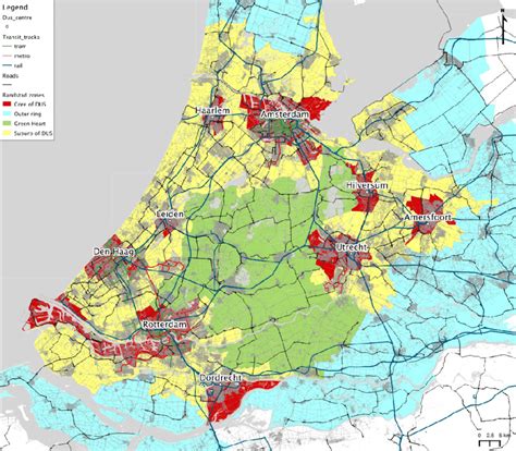 Map Of The Randstad City Region Showing Its Areas Main Urban Centres