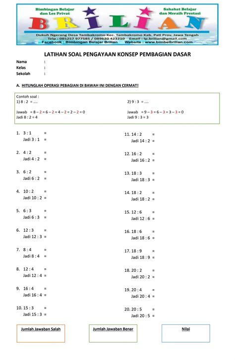 Soal Matematika Kelas Sd Perkalian Dan Pembagian Pdf Seputar NBKomputer