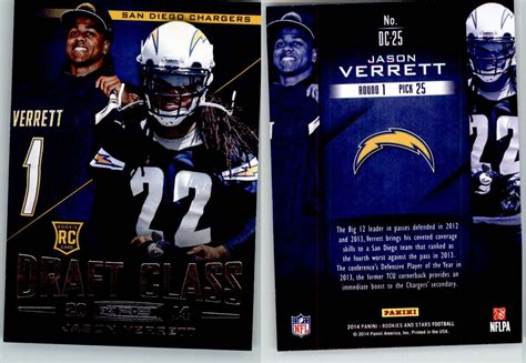 Jason Verrett Rookies Stars Draft Class Dc Chargers Rc Rookie