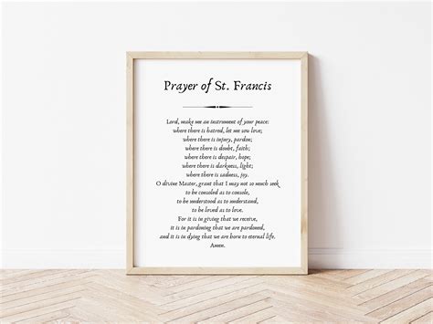 Catholic Prayer Print St Francis Prayer Make Me A Channel Of Your Peace