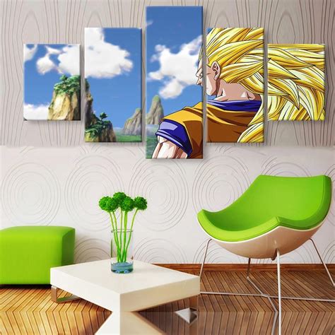 Dragon Ball Wukong 5 Anime 5 Panel Canvas Art Wall Decor Canvas Storm