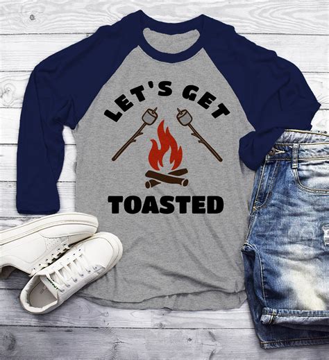 Men's Funny Bonfire T Shirt Let's Get Toasted - Etsy