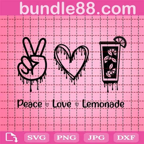 Peace Love Lemonade Svg Svg Png Dxf Eps Cricut Silhouette April 2024