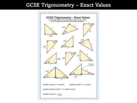 Gcse Trigonometry Exact Values Teaching Resources