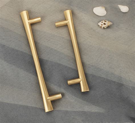 Kitchen T Bar Handles Vaucluse Brushed Brass Zinc Alloy Handles