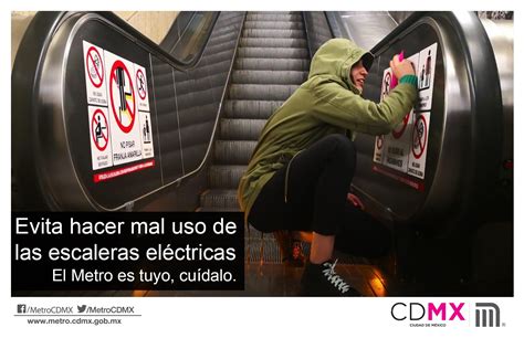 MetroCDMX on Twitter Cortar el pasamanos de las escaleras eléctricas