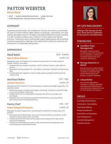 3 Successful Bread Baker Resume Examples And Writing Tips For 2024