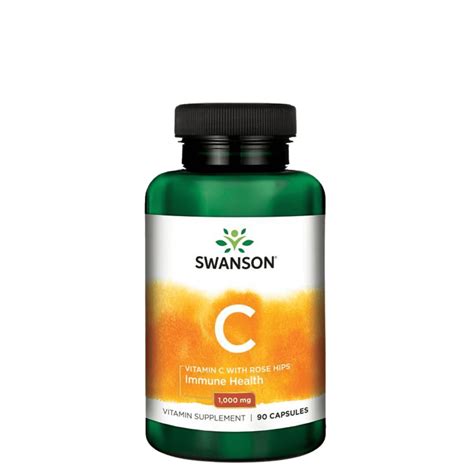 Swanson Vitamin C With Rose Hips Extract 1000mg 90 Caps Fitness Store