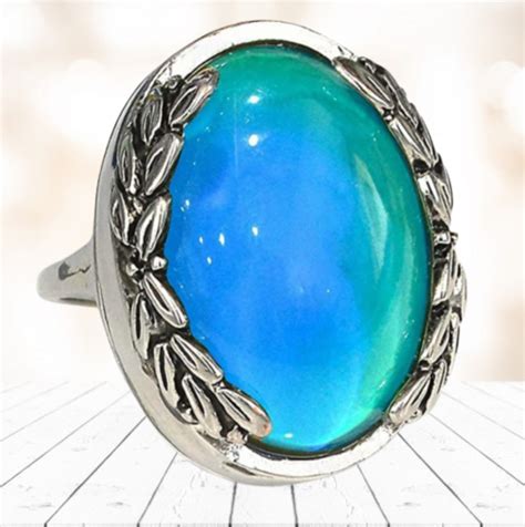 Mood Ring Sterling Silver Oval For Women Mood Rings With Color Etsy