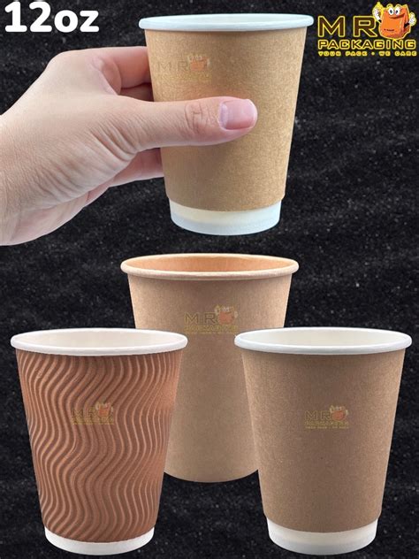 Paper Cup 8oz 12oz 16oz Lid Single Double Wall Ripple Disposable