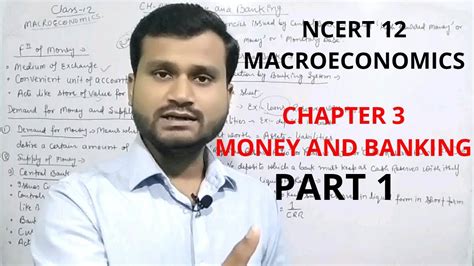 Money And Banking Class 12 Macroeconomics Class 12 Chapter 3 YouTube