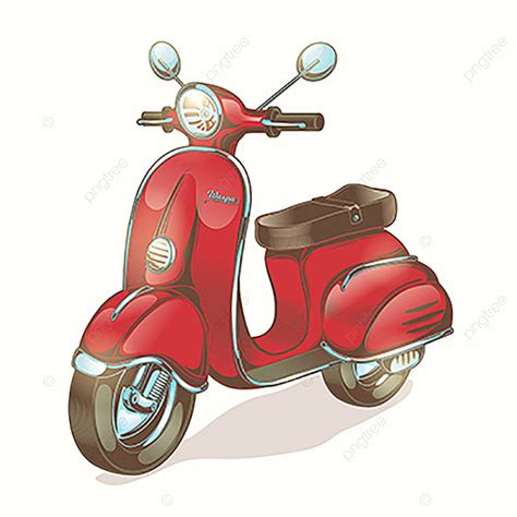 Vector A Ilustração De Cor Vermelha Scooter Ciclomotor PNG Scooter