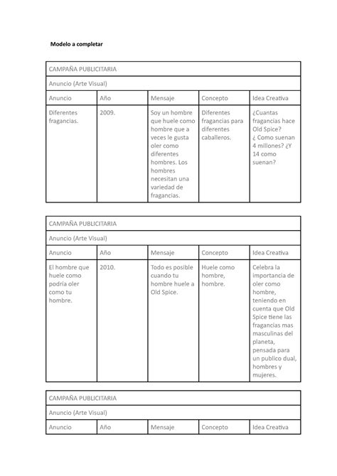 Api Campa As Publicitarias Modelo A Completar Campa A Publicitaria