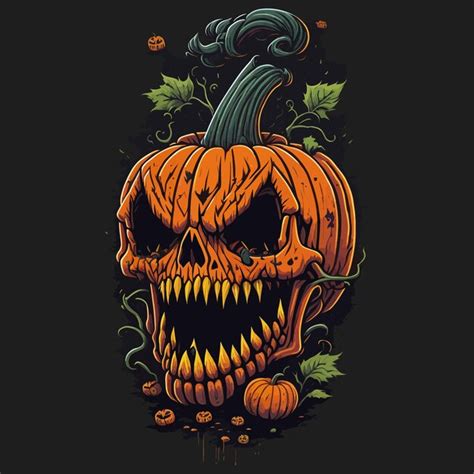 Una Calabaza De Halloween Con Cara De Miedo Y Una Calabaza En El Frente