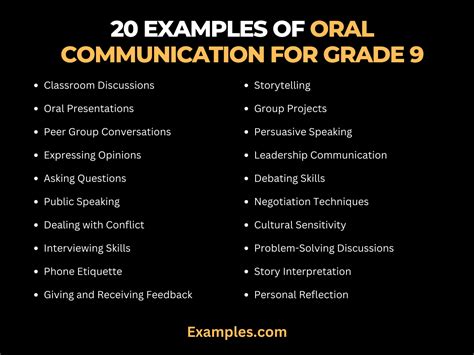 Oral Communication For Grade 9 19 Examples