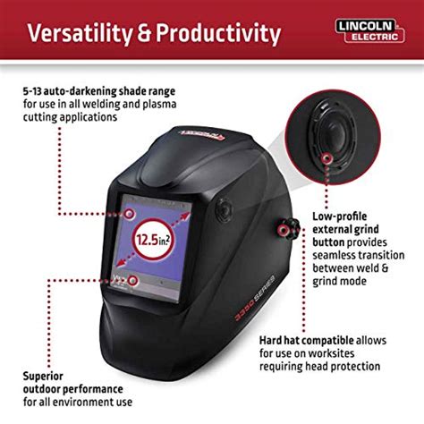 Lincoln Electric K3034 4 Viking 3350 Auto Darkening Welding Helmet With 4c Lens Technology