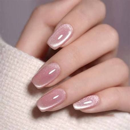 Cat Eye Nails Polish Nude Nails Gel Polish Natural Manicure Cute