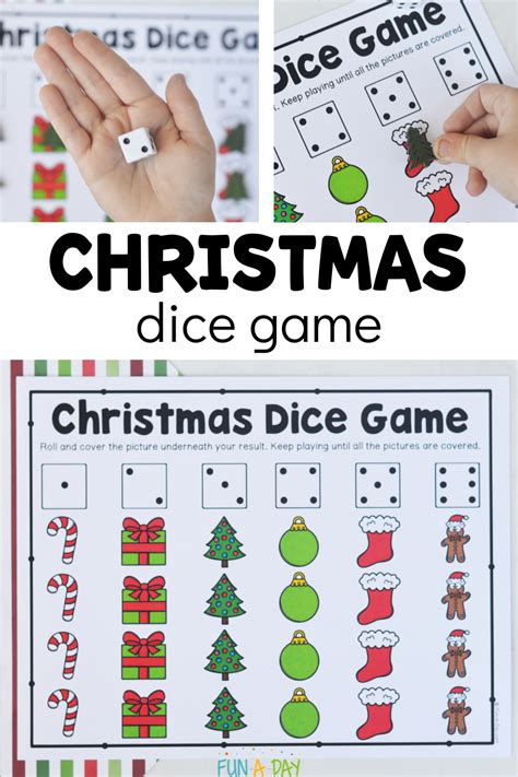 Christmas Dice Game Free Printable Fun A Day Worksheets Library