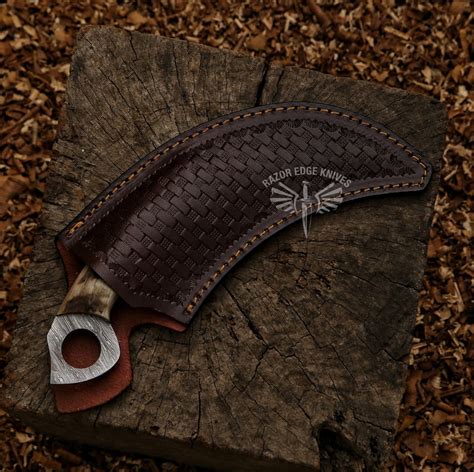 Custom Karambit Damascus Hunting Knife Hand Forged Damascus Bowie