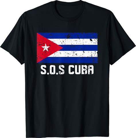 Sos Cuba El Cambio Es Ya Abajo La Dictadura Bandera Cubana T Shirt