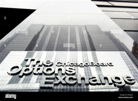 Cboe Chicago Board Options Exchange Sign On Building In Chicago Usa