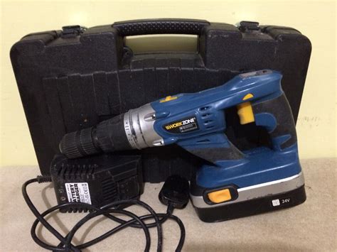 Powerful Hammer Drill 24 V Battery Workzone Variable Speeds Workzone In Plymouth Devon