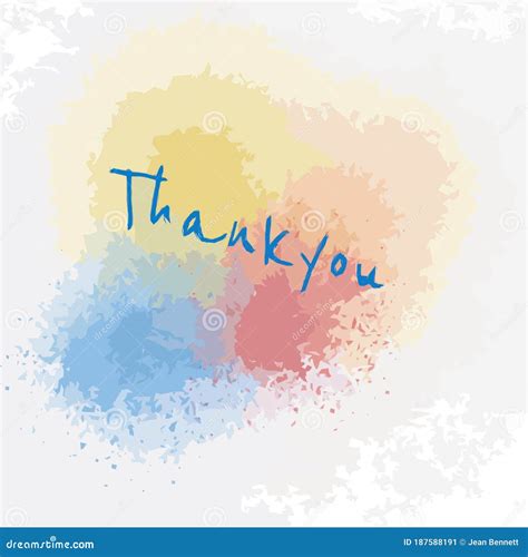 Thankyou Paint Splash Watercolour Illustration Stock Illustration