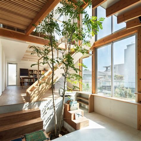 Yukawa Design Labs Margin House Is Built Around A Multipurpose Atrium With A Tree Laptrinhx