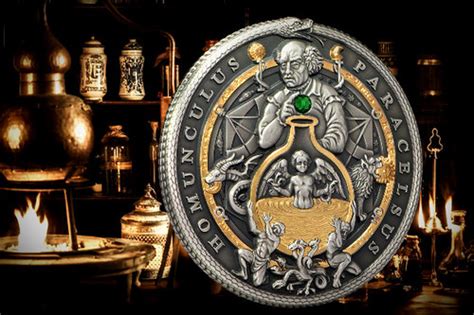 HOMUNCULUS PARACELSUS Alchemist 2 Oz Silver Coin 5 Niue 2023 Gold