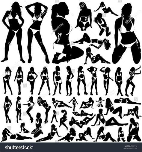 Collection Women Bikini Vector Stock Vector Royalty Free 5532718 Shutterstock