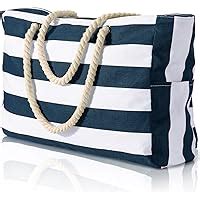 KUAK Beach Bag Extra Large Beach Bags For Women With Zippers Pockets