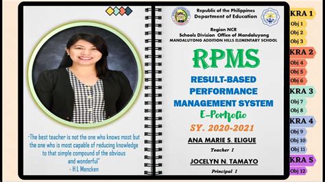 Rpms Ipcrf Portfolio For Proficient Teachers Teacher I Iii Free