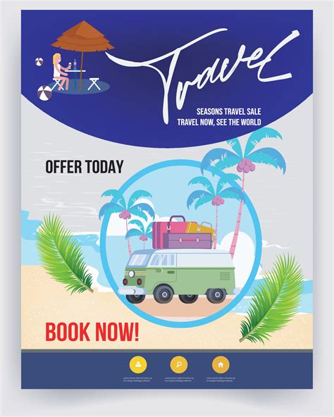 Modern Company Tours Travel Flyer Design Summer Holiday Tourism