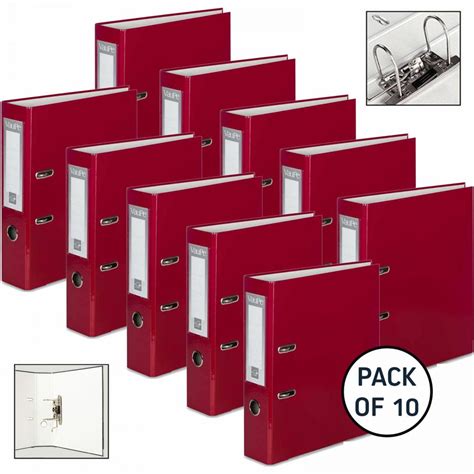 Lever Arch Files A4 Pack Of 10 Folders Compressor Bar Ring Binder