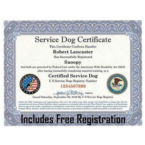 Printable Fake Service Dog Certification