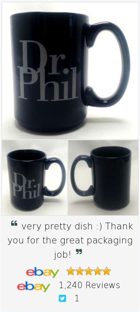 Dr Phil Coffee Mug Cobalt Blue Super Sized Large Heavy Dr Phil