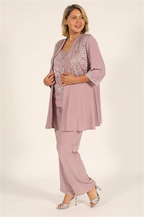 Pewter R M Richards Mother Of The Bride Formal Pant Suit For