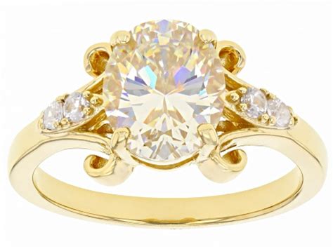 Candlelight Strontium Titanate And White Zircon 18k Yellow Gold Over