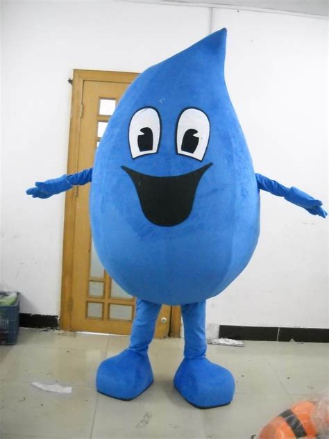 Adult Water Drop Mascot Costume Same As Pictured With Helmet And Fan