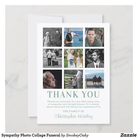 Sympathy Photo Collage Funeral Thank You Card Sympathy Thank You Cards