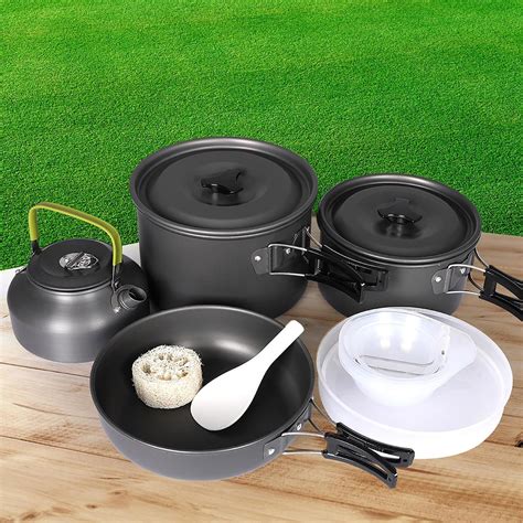 16pcs Camping Cookware Set Outdoor Hiking Cooking Pot Pan Portable