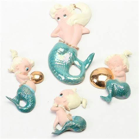 Freeman Mcfarlin Ceramic Mermaid Wall Hangings Ebth