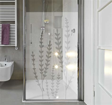 Translucent Floral Bathroom Shower Screen Sticker TenStickers