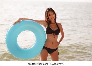 Portrait Asian Woman Sexy Bikini Seaside Stock Photo Shutterstock