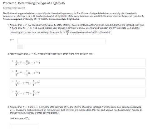 Solved Problem Determining The Type Of A Lightbulb Chegg