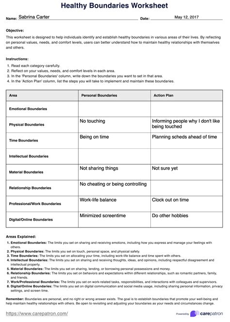 Free emotional boundaries worksheet, Download Free emotional boundaries ...