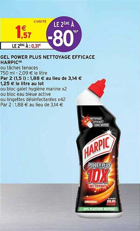 Promo Gel Power Plus Nettoyage Efficace Harpic chez Intermarché Hyper